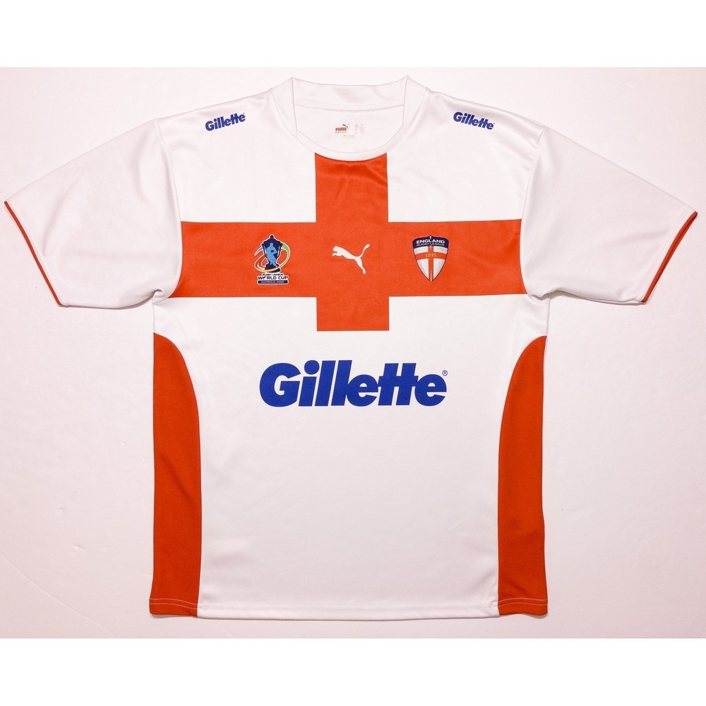 PUMA England Rugby League 2008 Australia World Cup Jersey White Red Mens Large L
